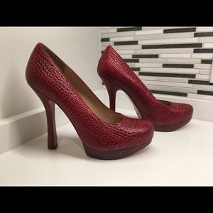 NEW Joan & David Raelynn Red Leather Pumps